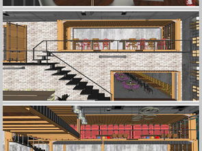 工业风焕新活力 工厂改造创客空间咖啡吧SU模型设计图解析与下载指南